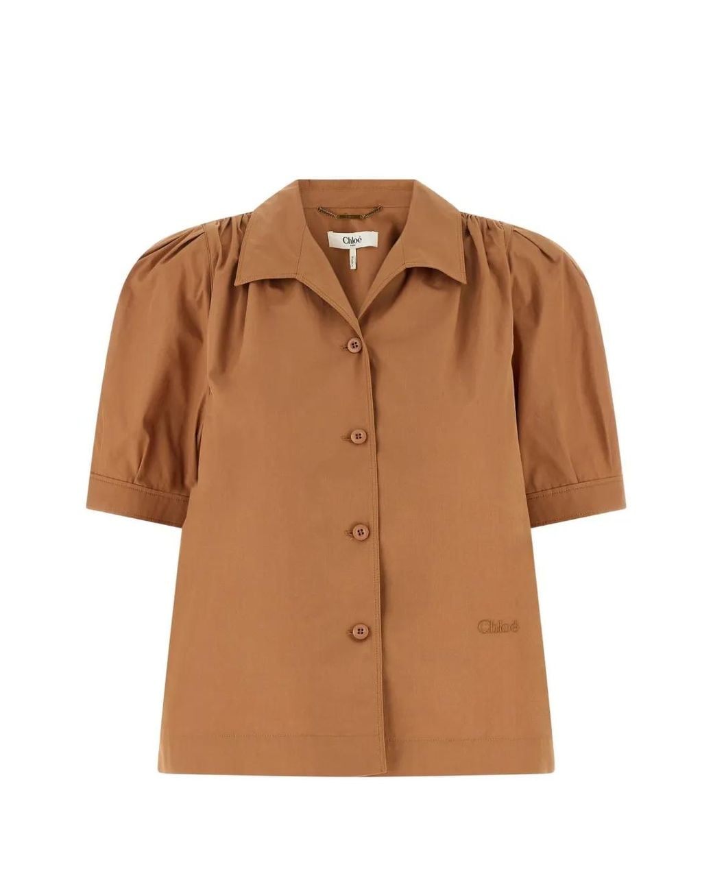Chloé Brown Short-Sleeve Shirt