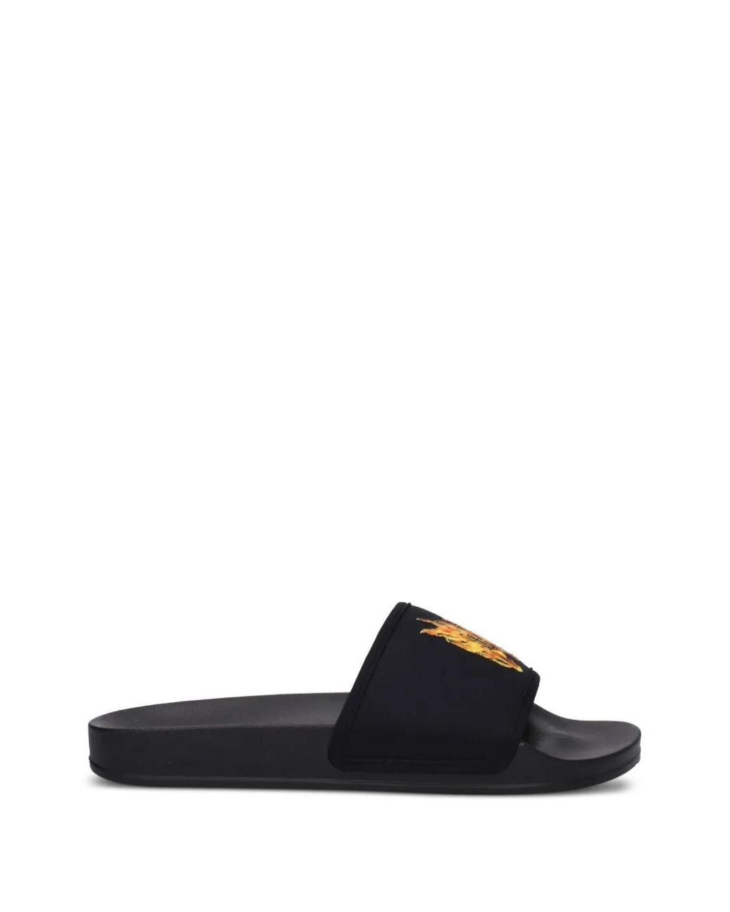 Palm Angels White Embroidered-Logo Slides for men