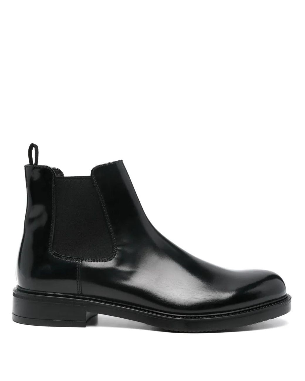 Prada Black Leather Chelsea Boots for men