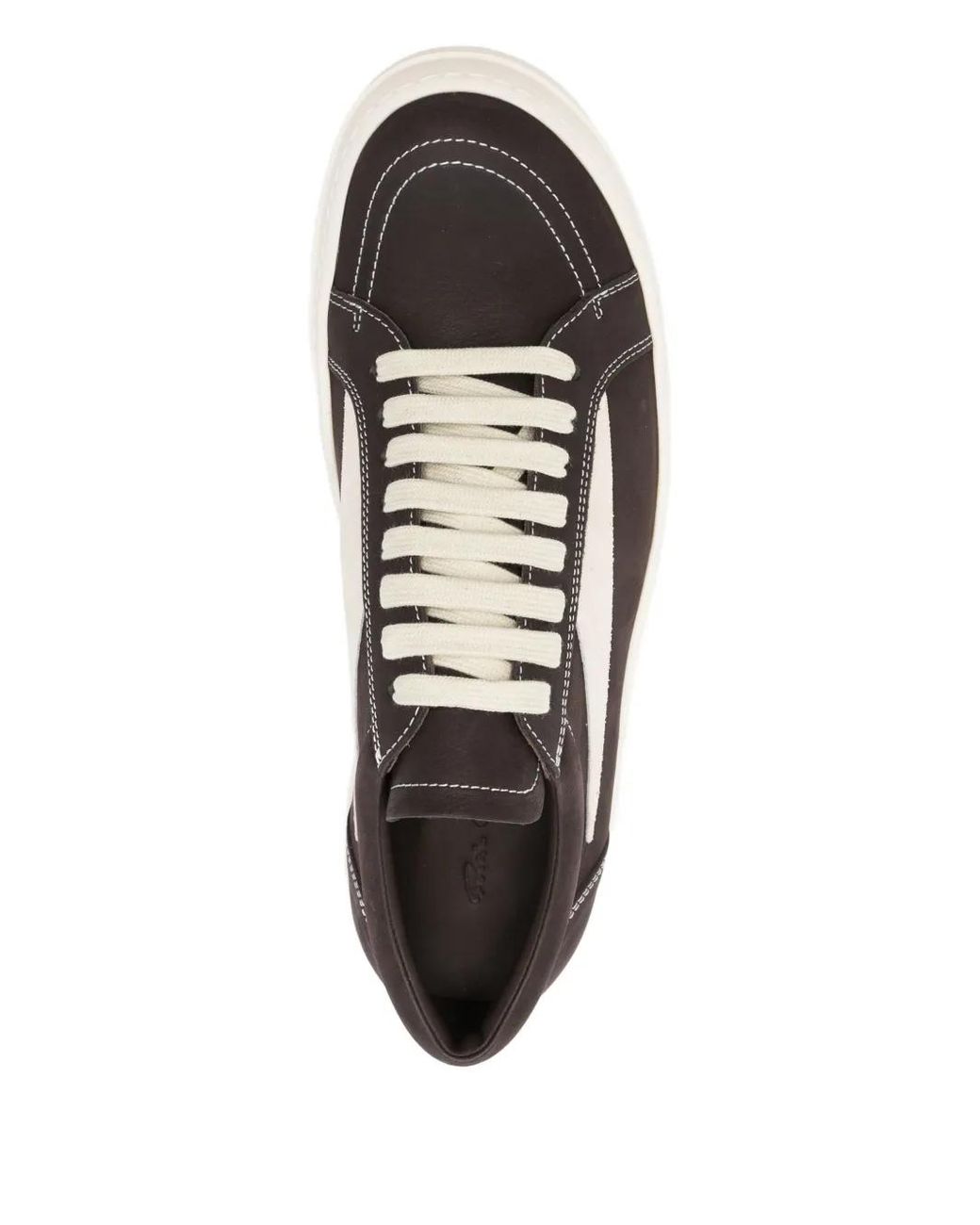 Rick Owens Brown Leather Low-Top Sneakers for men