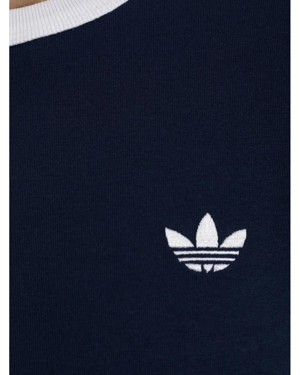Adidas Blue 3-Stripes Slim T-Shirt