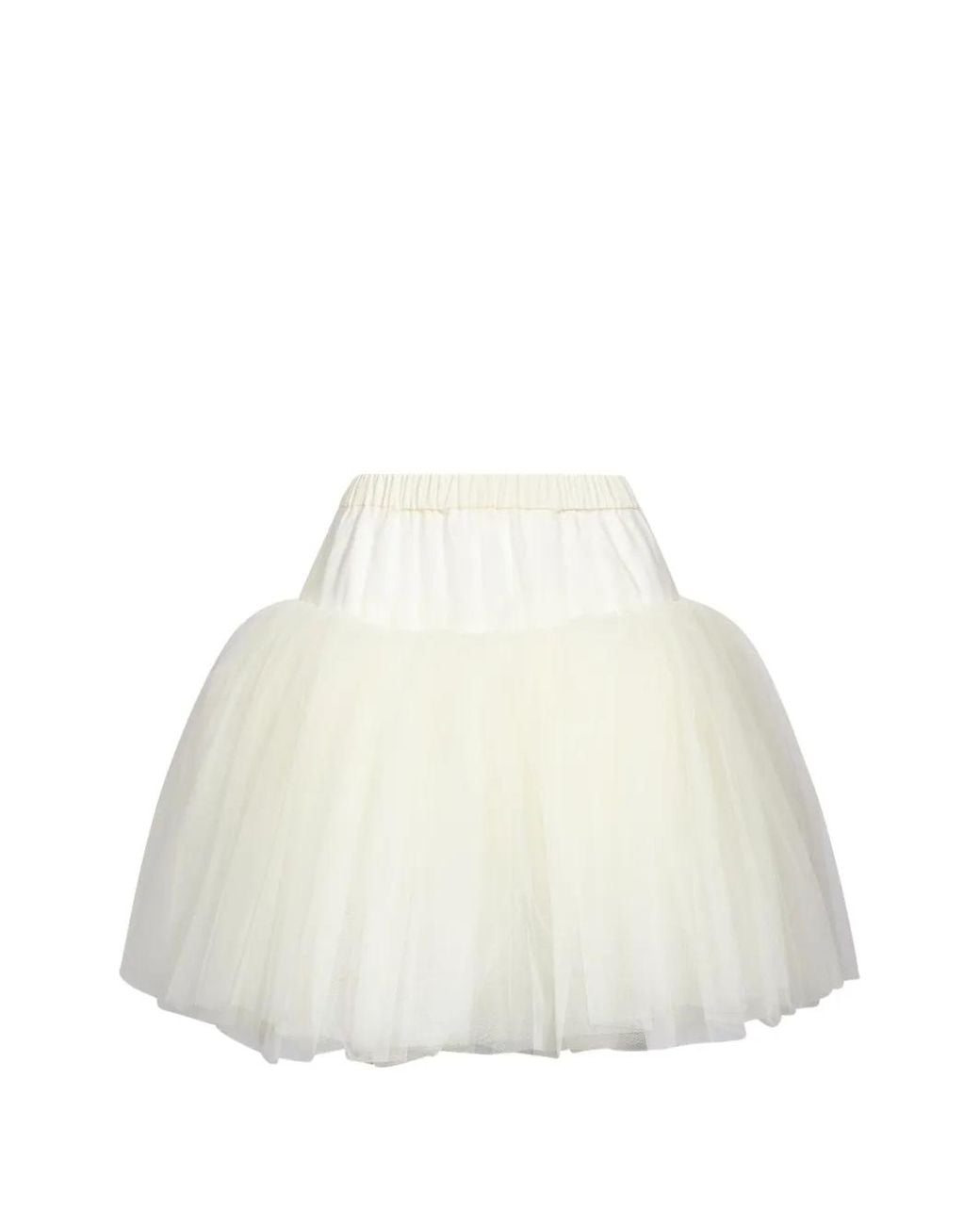 Simone Rocha White Tulle-Layered Elasticated-Waist Mini Skirt