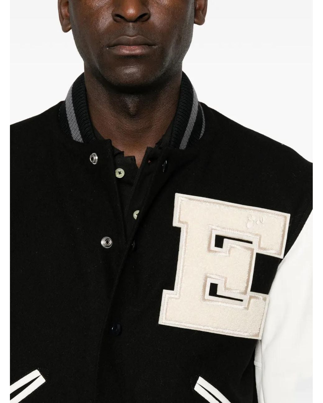 ERL Black Logo-Patch Panelled Jacket for men