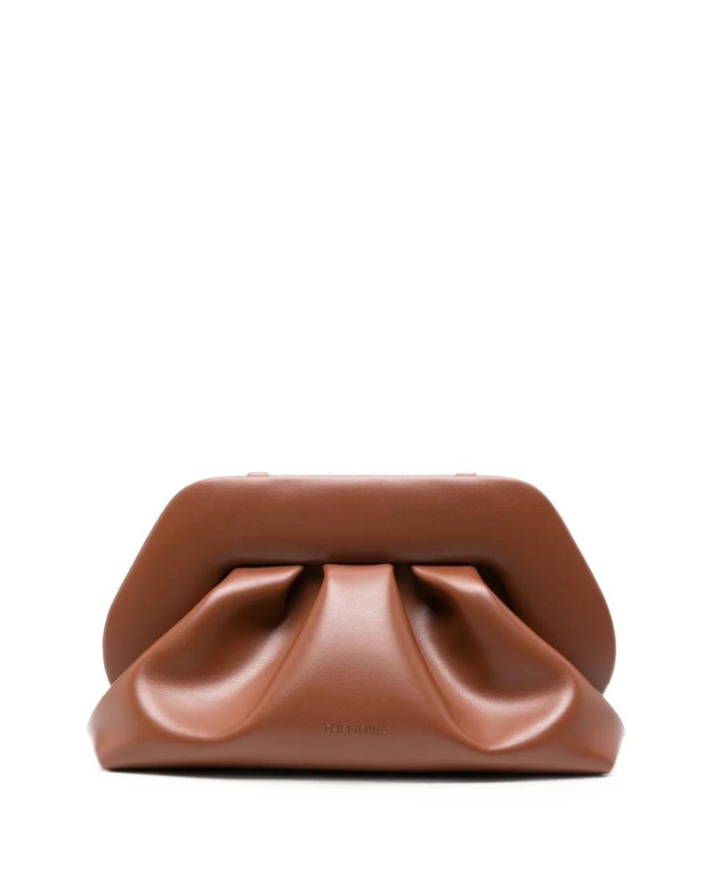 THEMOIRÈ Brown Bios Ruched Clutch Bag