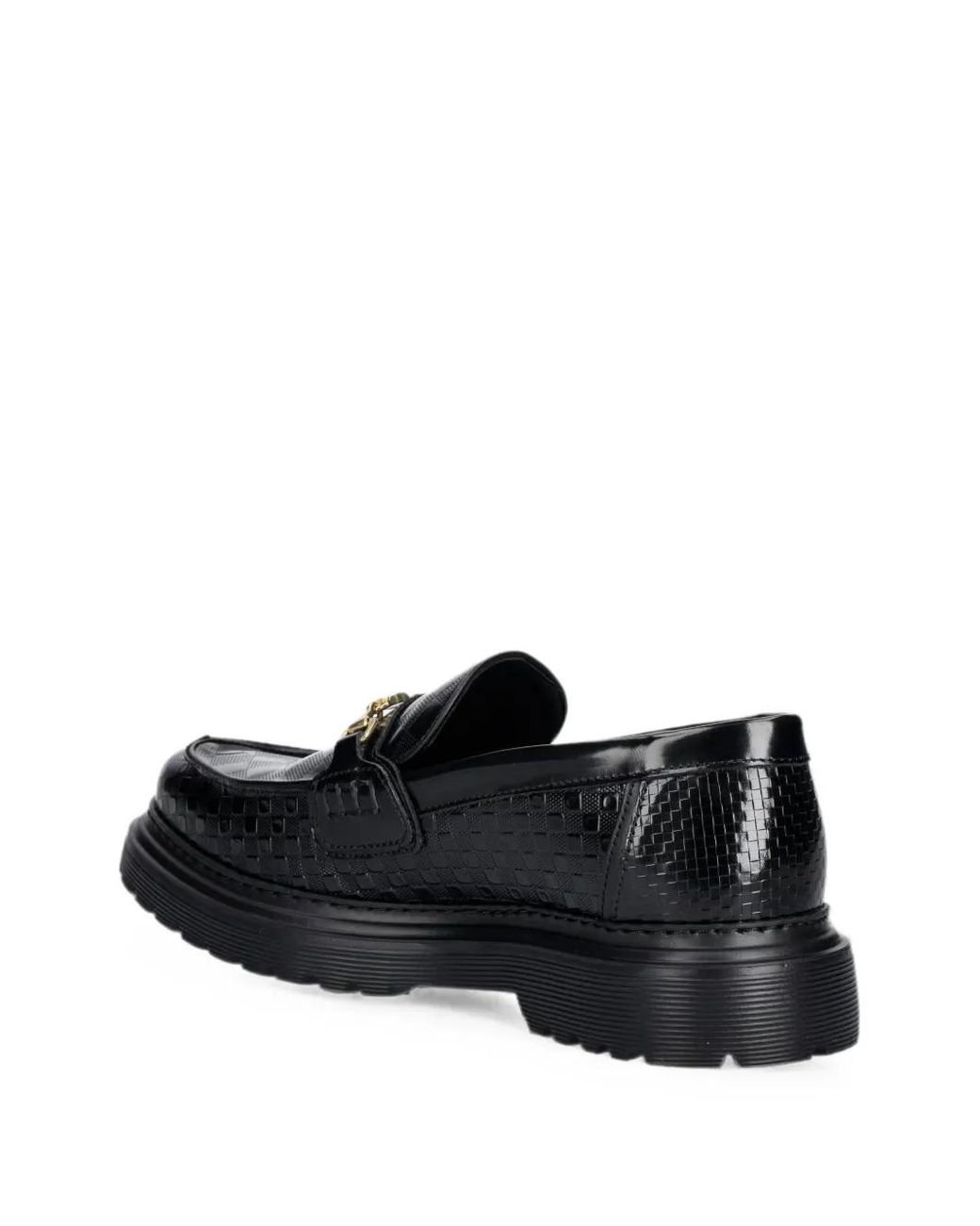 Filling Pieces Black Woven-Effect Horsebit Loafers for men