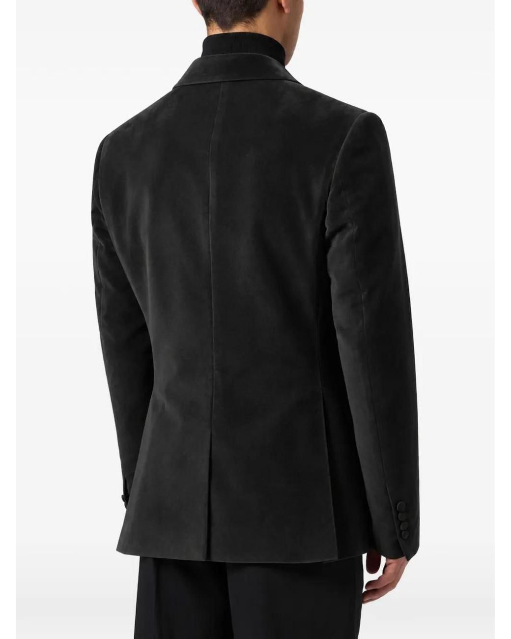 Philipp Plein Black Velvet Regular-Fit Blazer for men