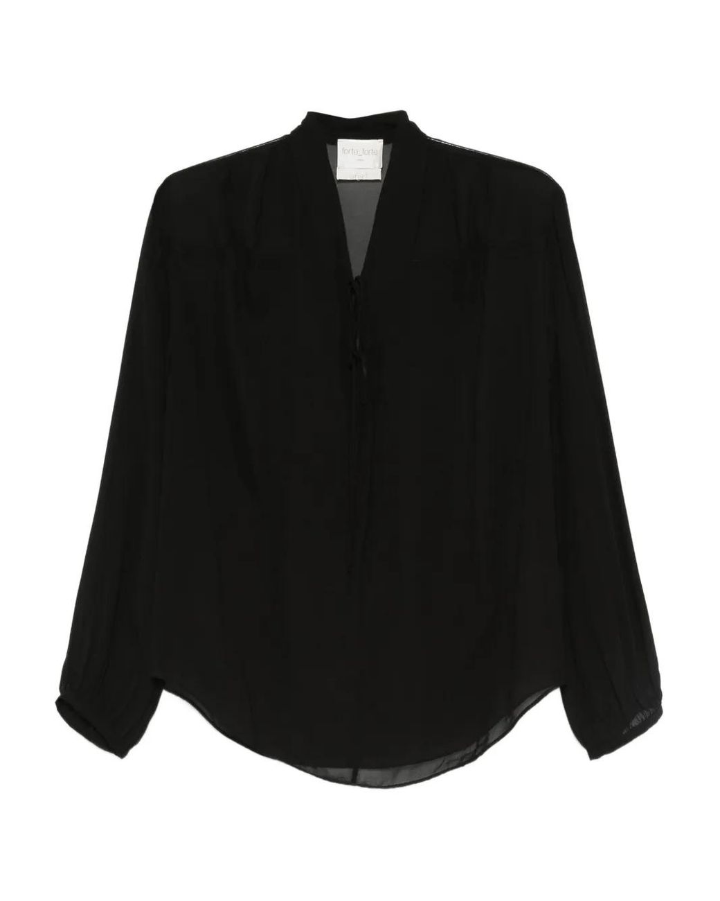 Forte_forte Black Sheer Blouse