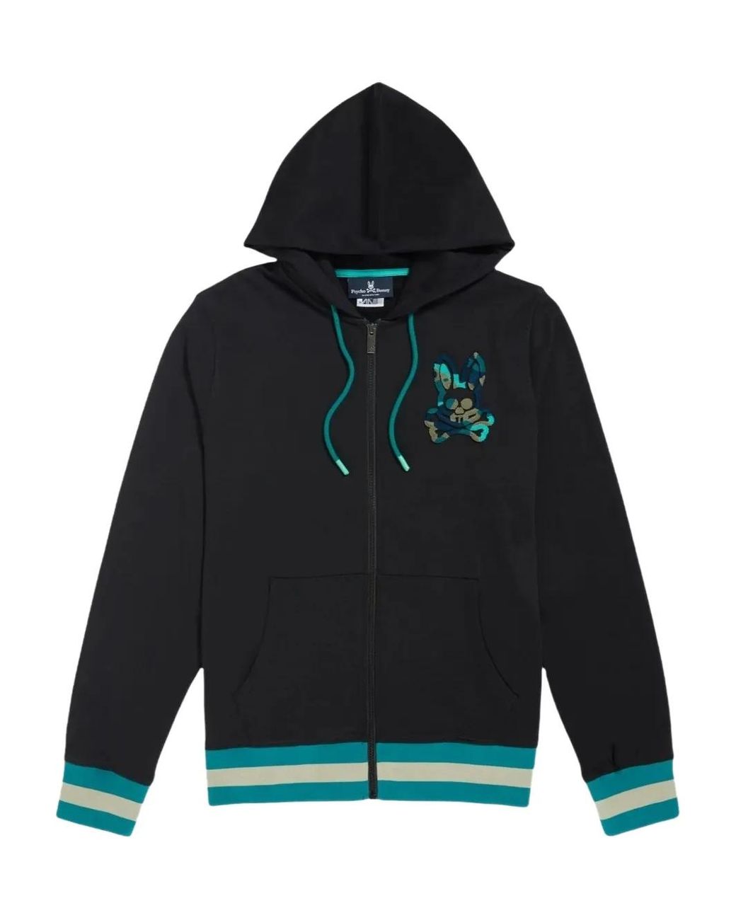 Psycho Bunny Blue Howgate Zip-Up Hoodie for men