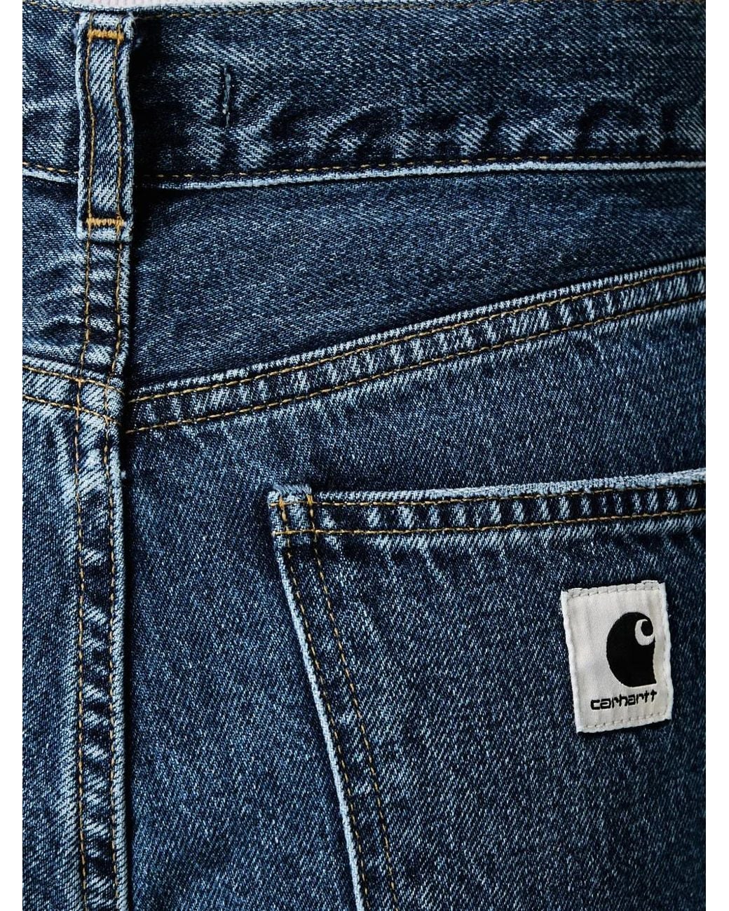 Carhartt Blue Jane Logo-Patch Wide-Leg Jeans