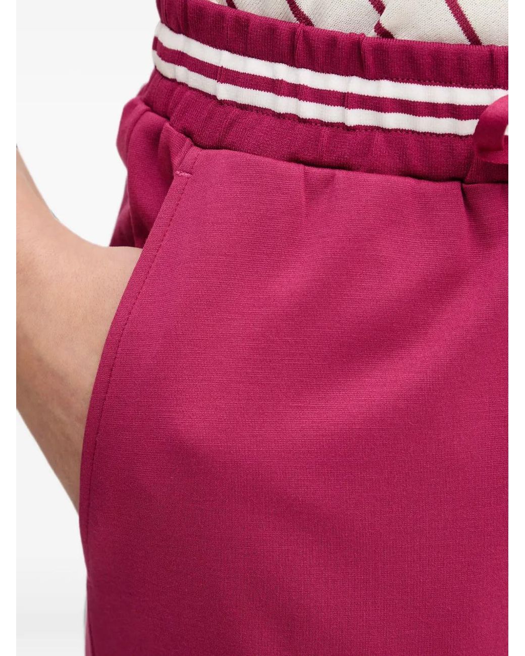 Liu Jo Red Interlock Jersey Trousers
