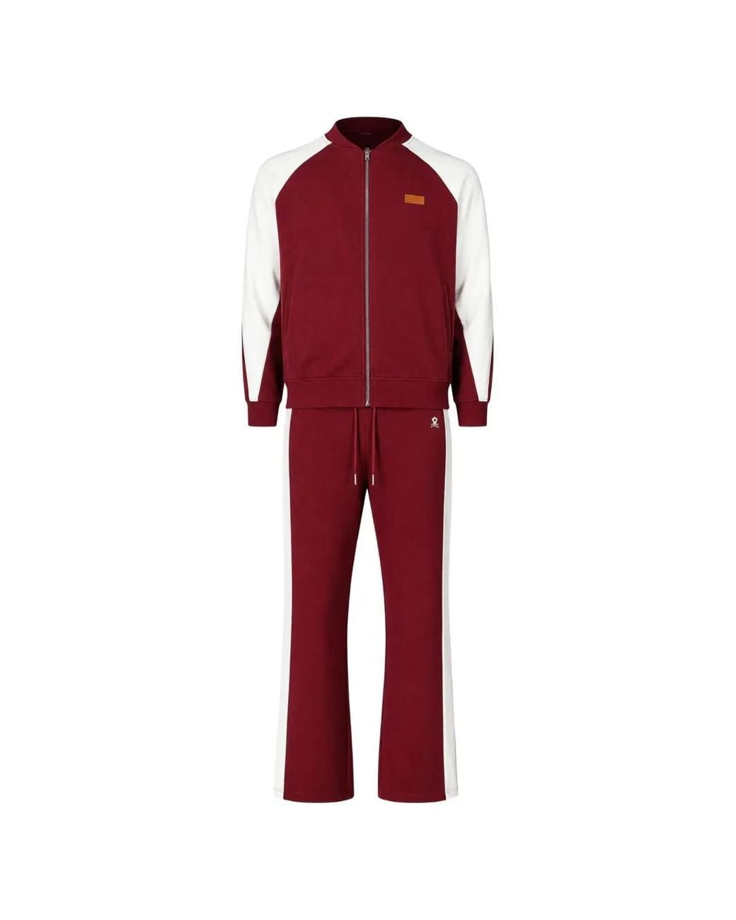 Maison hideout Red Flower-Patch Zip-Up Track Suit for men