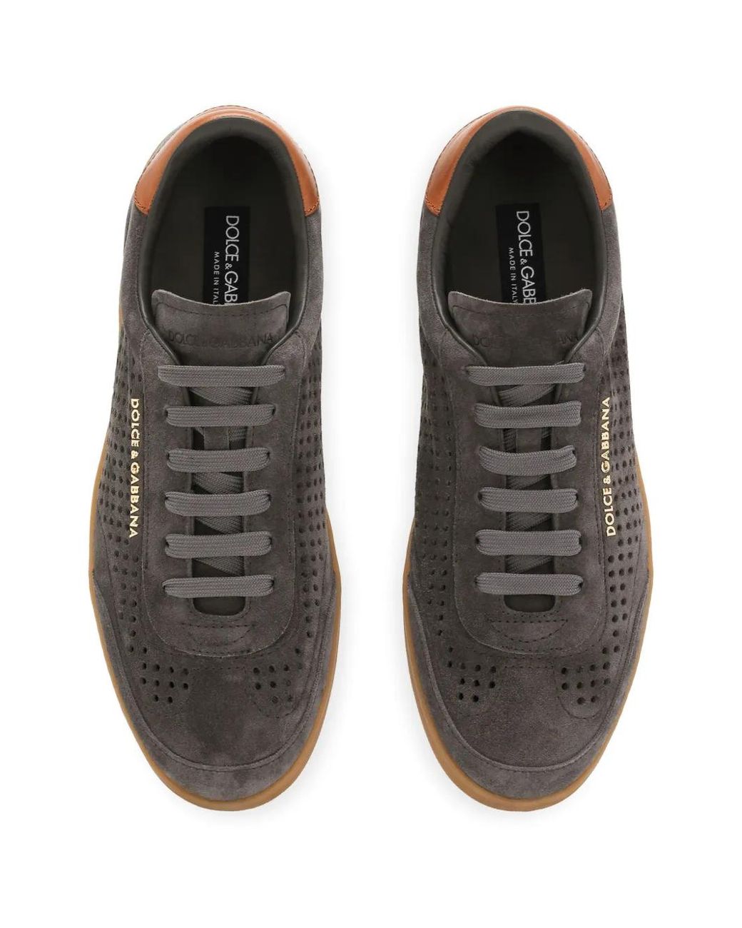 Dolce & Gabbana Brown Suede Saint Tropez Sneakers for men