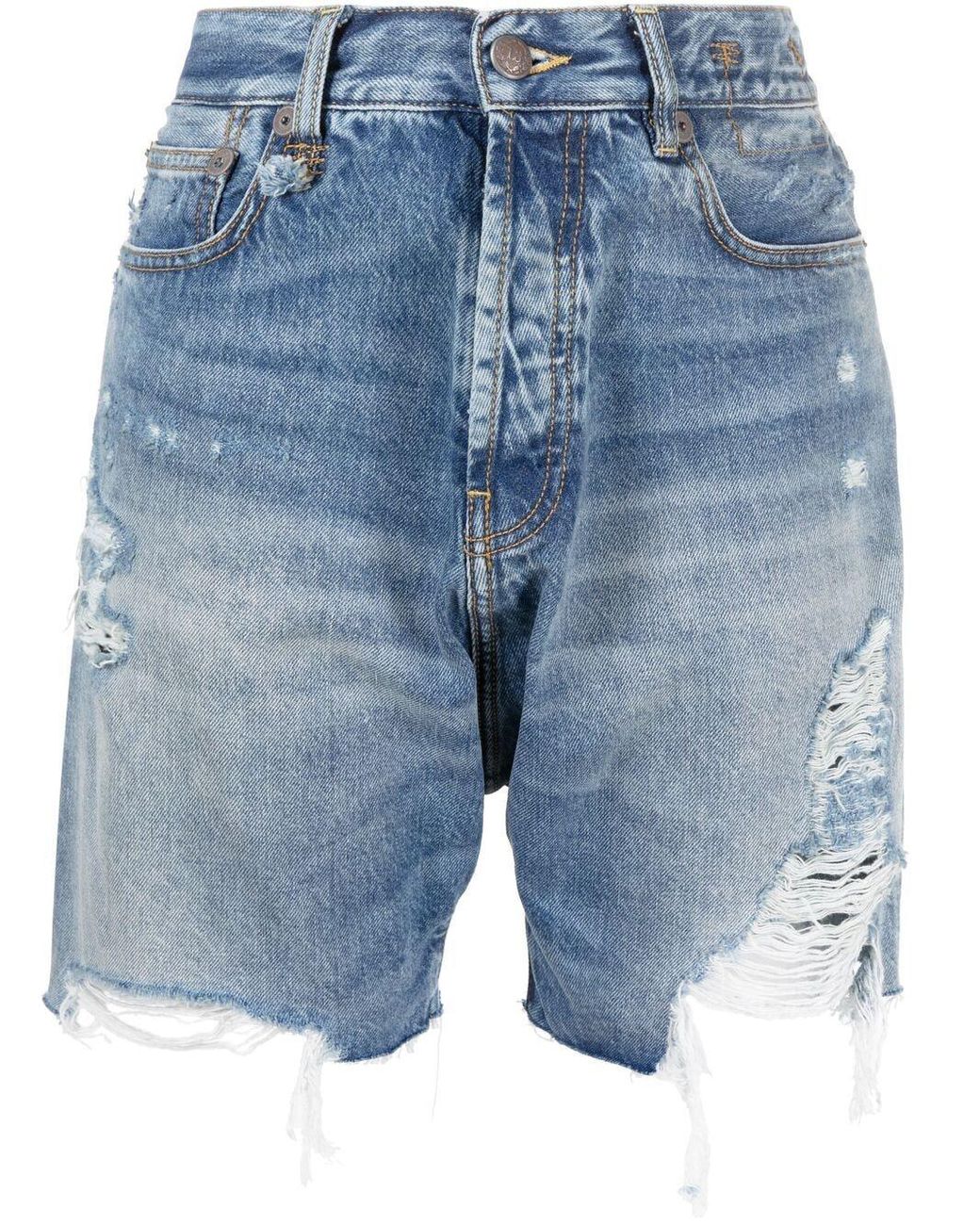 R13 Raw-cut Denim Shorts in Blue - Lyst