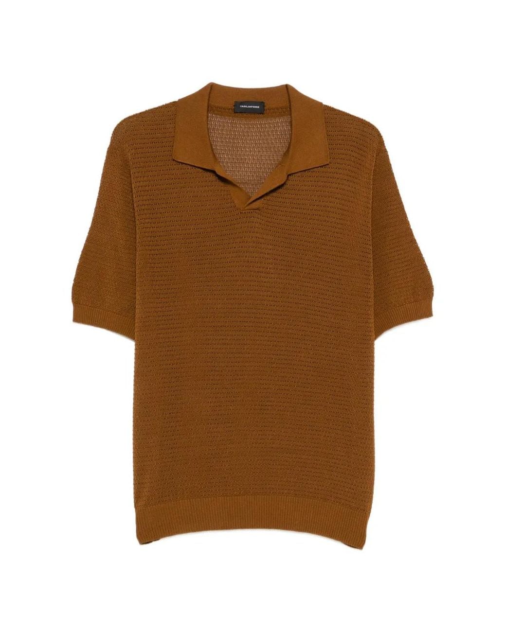 Tagliatore Brown T-Shirt Finlay En Crochet for men