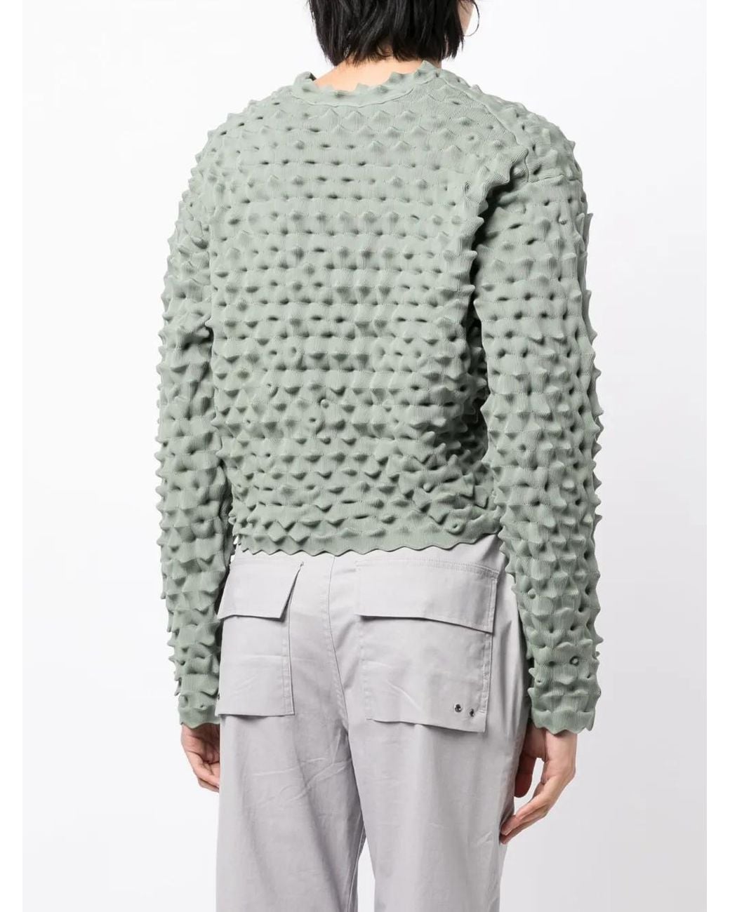 JNBY Green V-Neck Cropped Cardigan