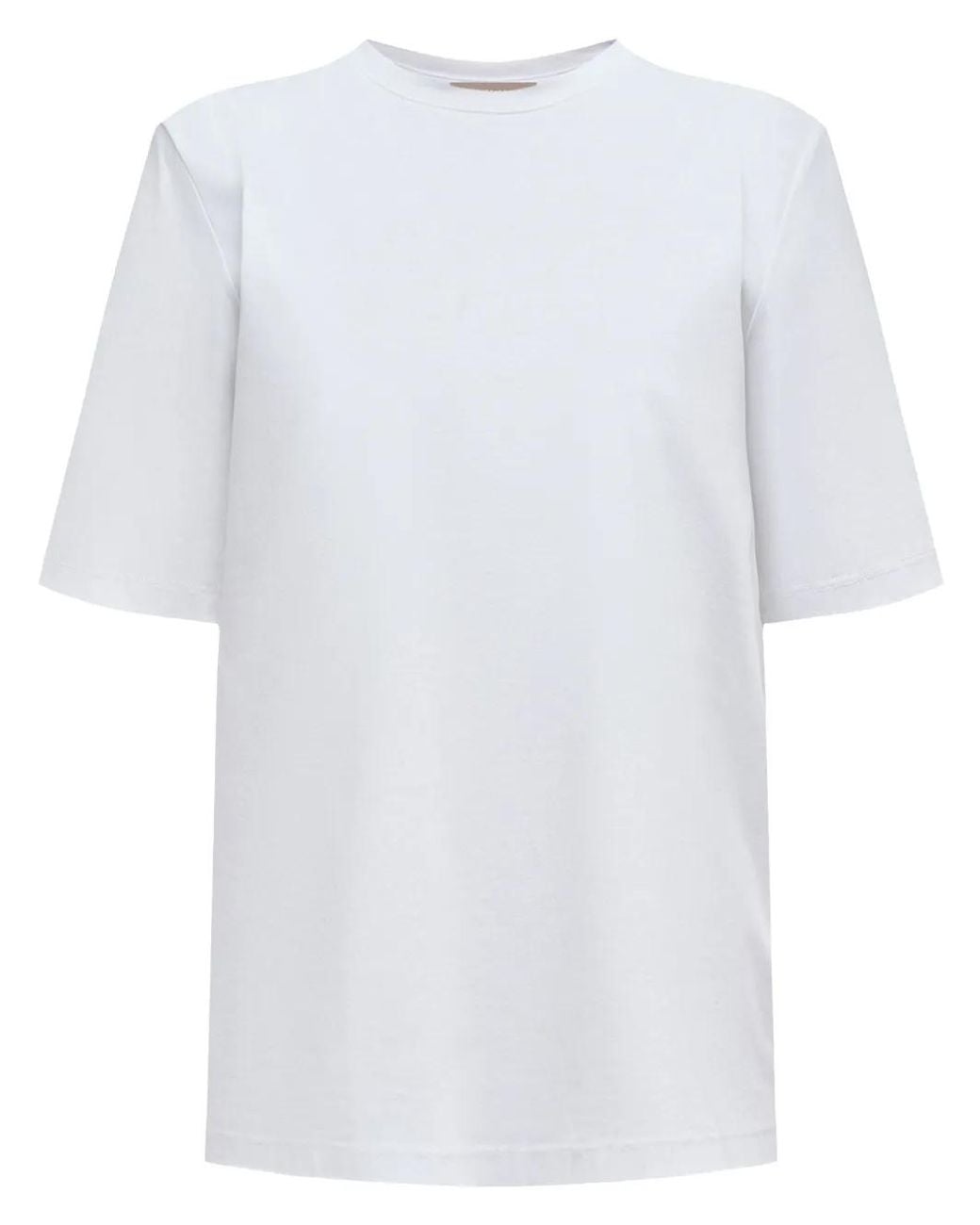 12 STOREEZ White Crew-Neck Cotton T-Shirt