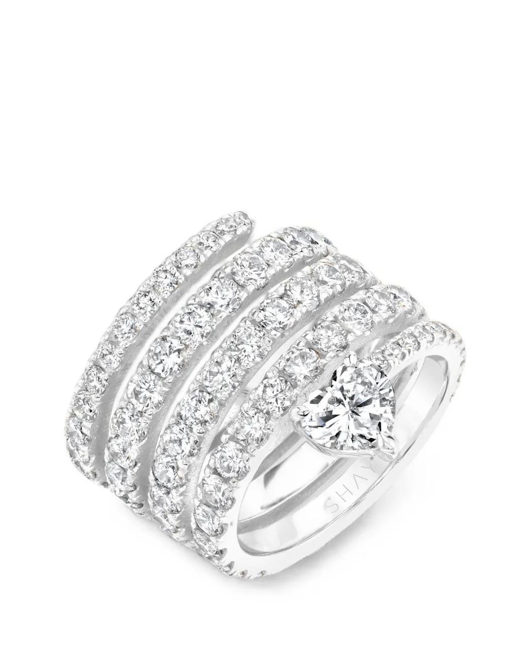 SHAY White Spiral Ring Mit Diamant