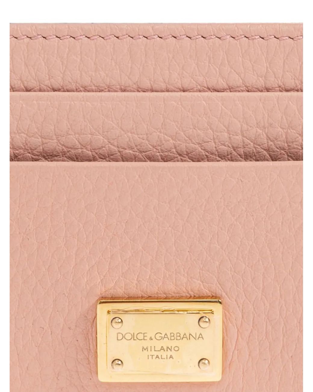 Dolce & Gabbana Pink Calfskin Card Holder