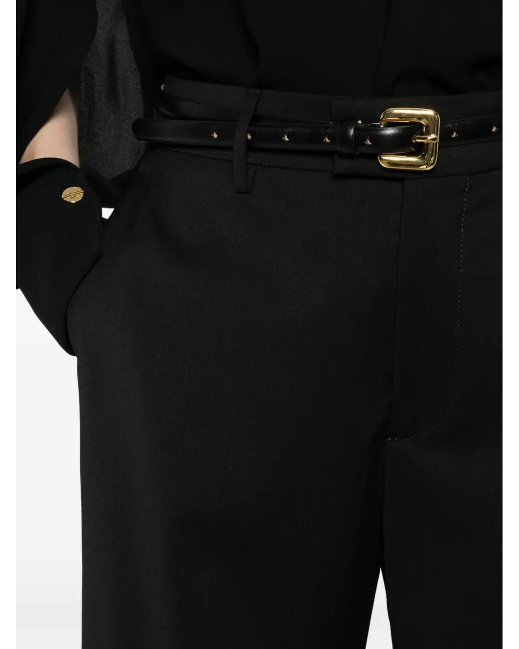 Berwich Black Patrizia Belt-Loops Trousers