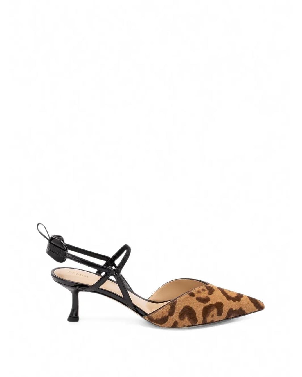 Fendi White Very Colibrì Animal-Print Slingback Pumps