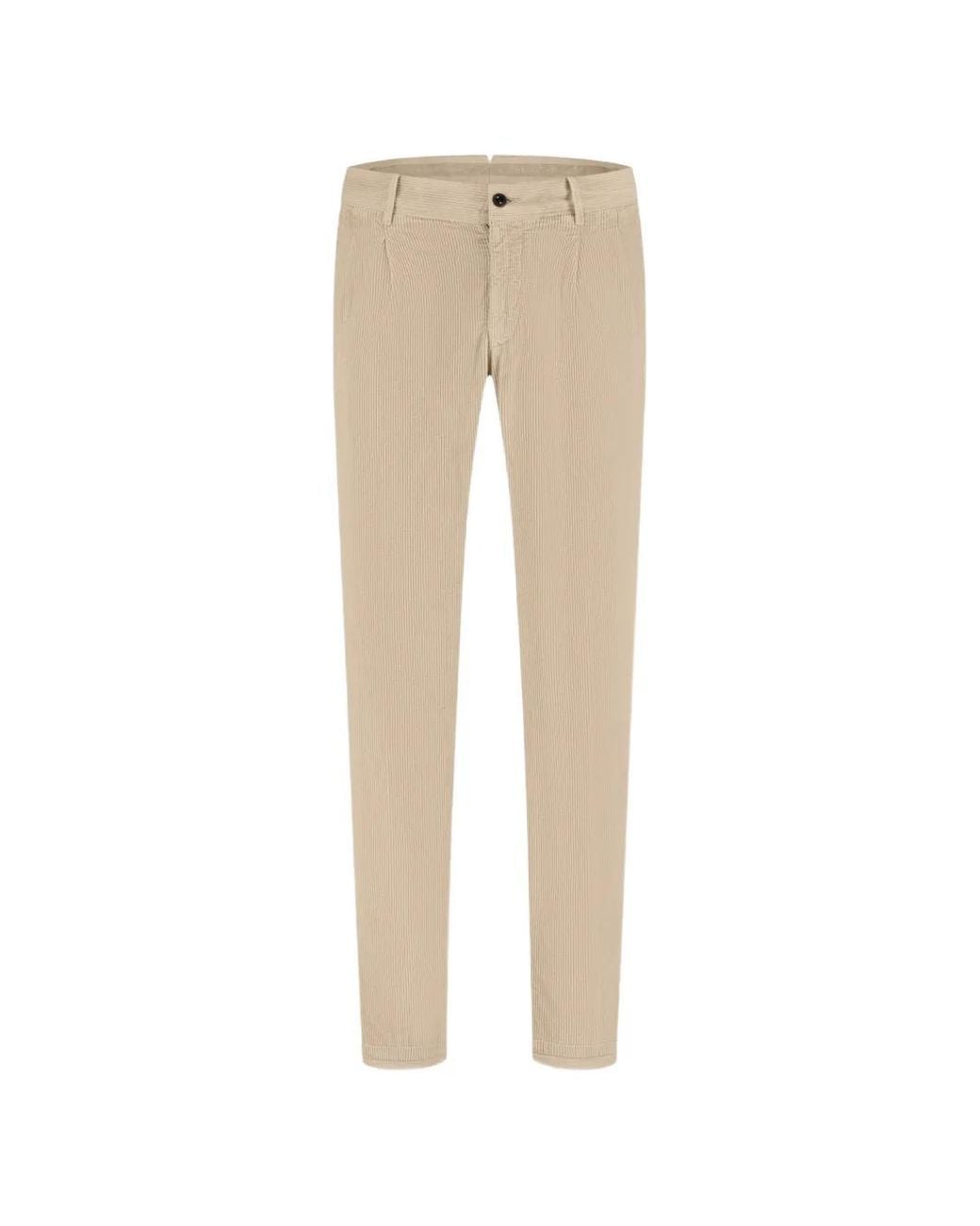 Zanone Natural Pleated Corduroy Trousers for men