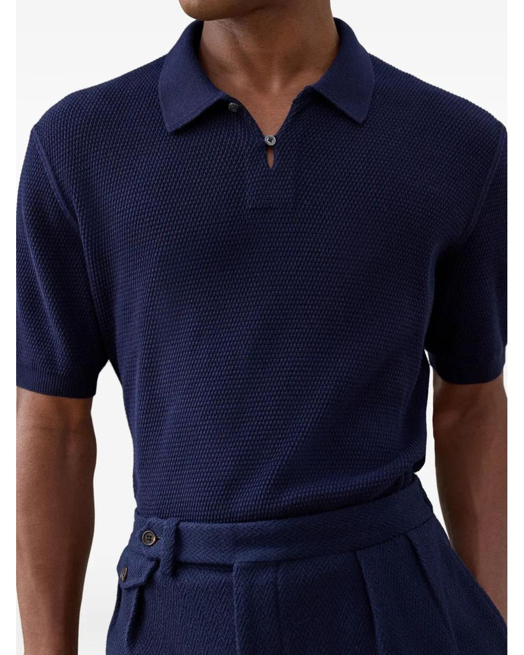 Ralph Lauren Blue Tuck-Stitch Polo Shirt for men