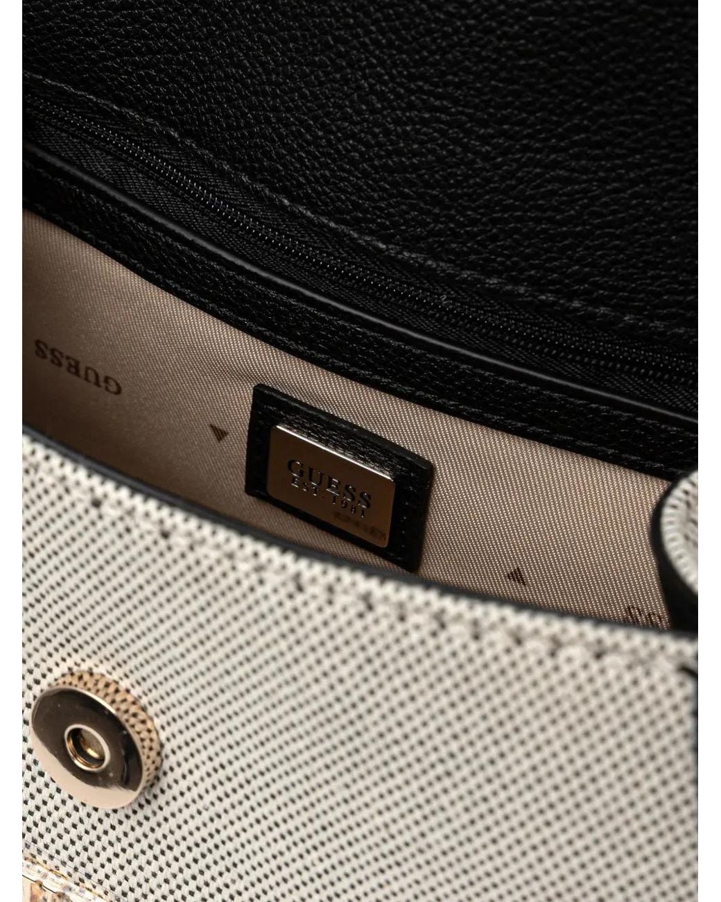 Guess Black Karnilla Logo-Detail Shoulder Bag