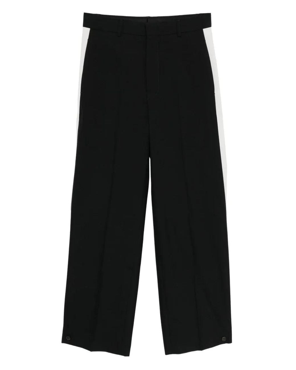 Qasimi Black Side-Stripe Trousers for men