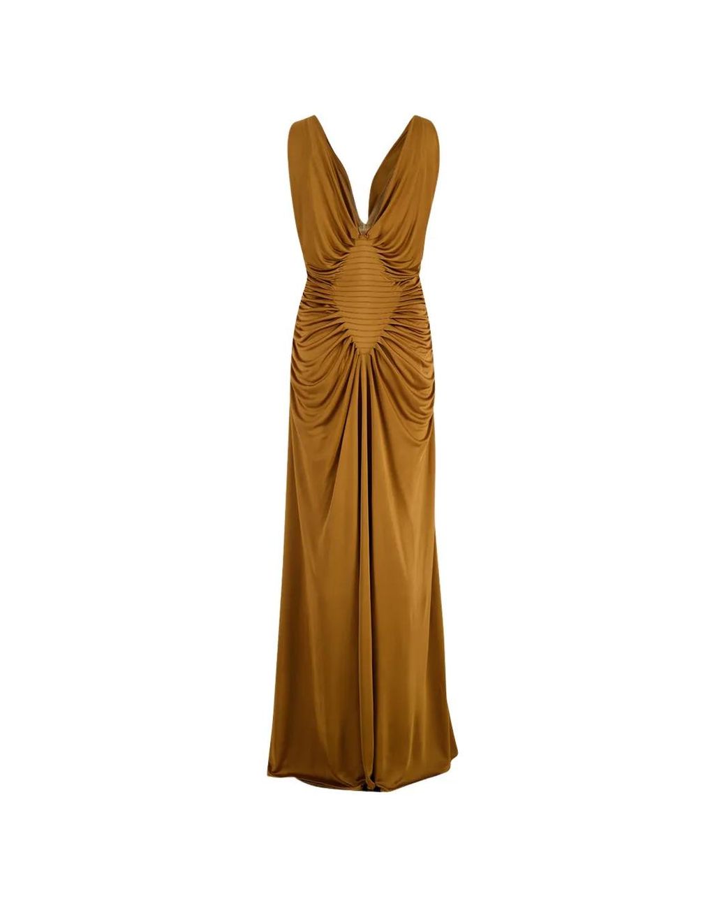 Versace Metallic Draped Gown