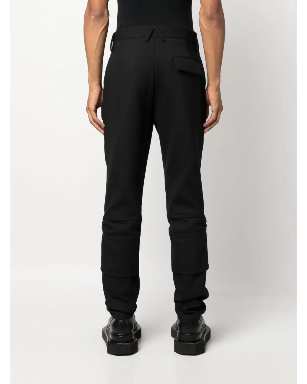 Ambush Black Panelled Slim-Fit Trousers for men