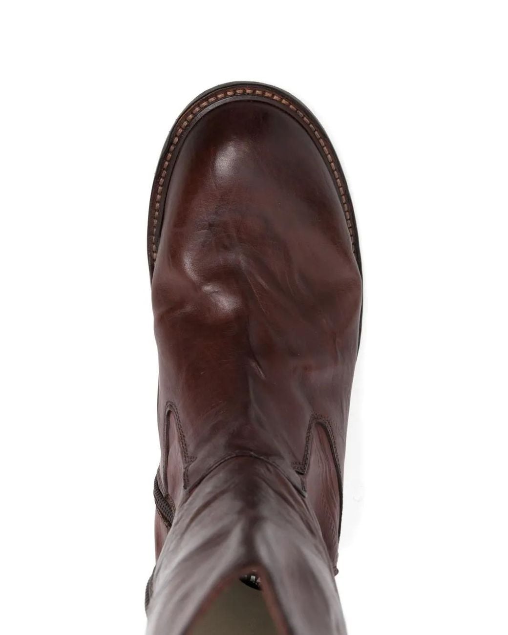 Moma Brown Leather Zip Boots