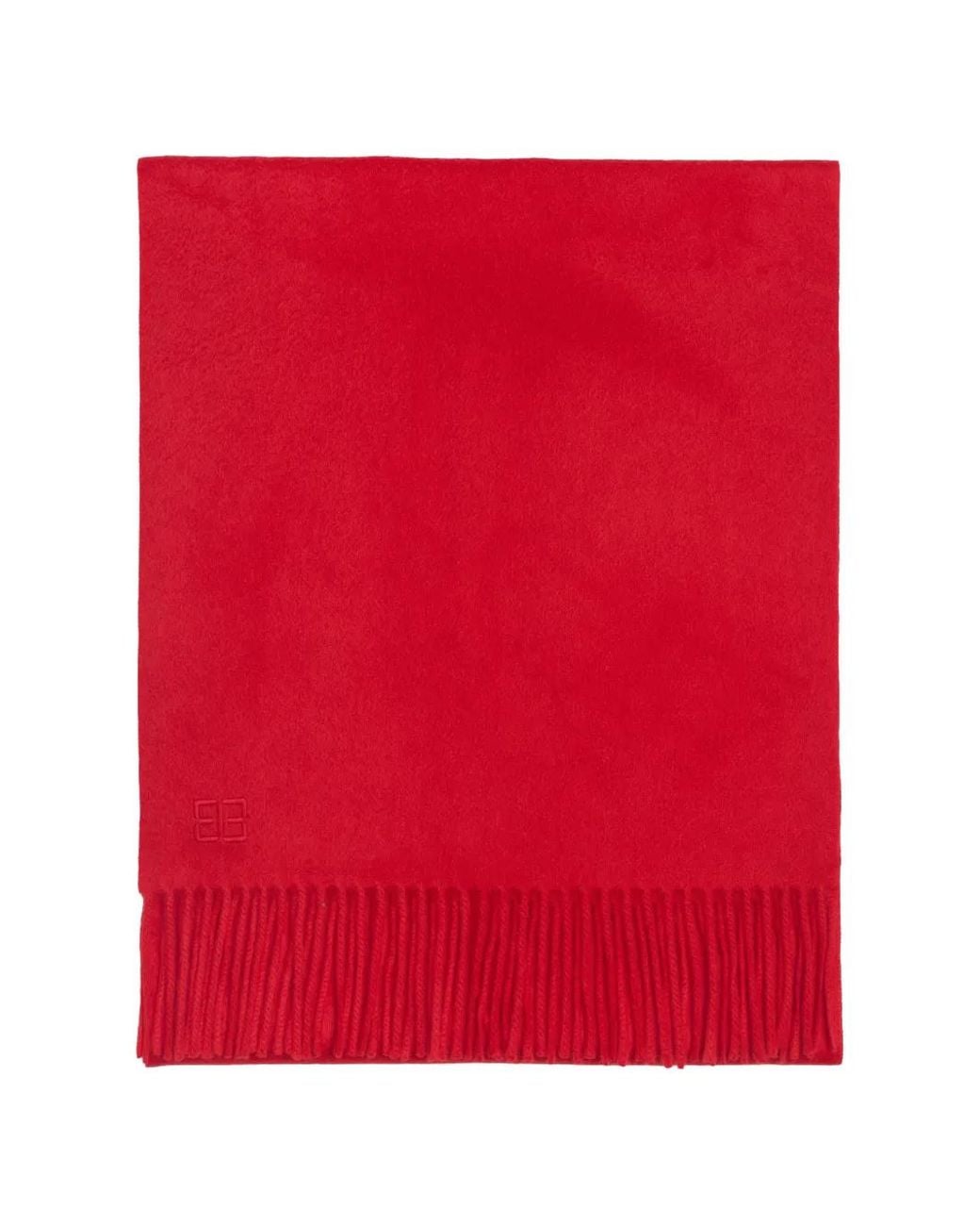 Bompard Red Origines Cashmere Fringed Scarf