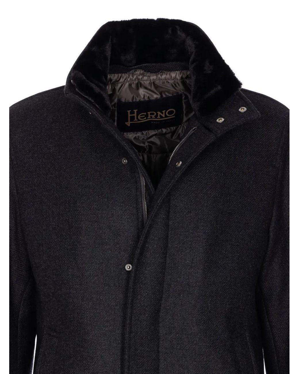 Herno Black Quilted Padded Coat for men