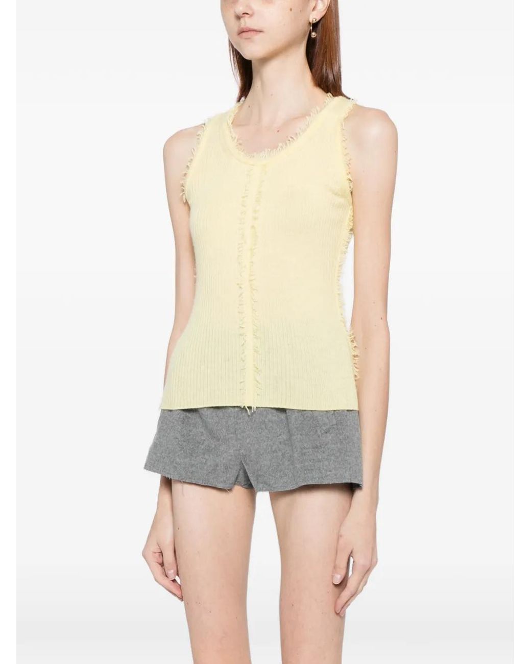 CUDDLEUP Yellow Cashmere Vest