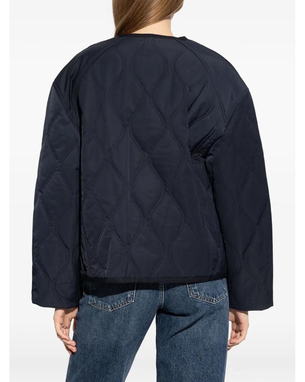 Ulla Johnson Blue Quilted Press-Stud Jacket