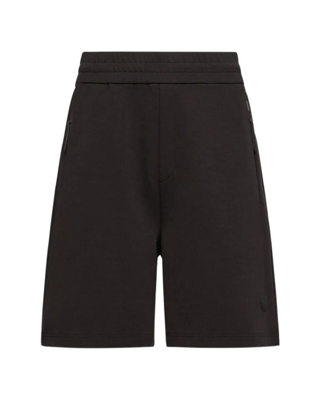 Moncler Black Short Interlock En Coton Mélangé for men