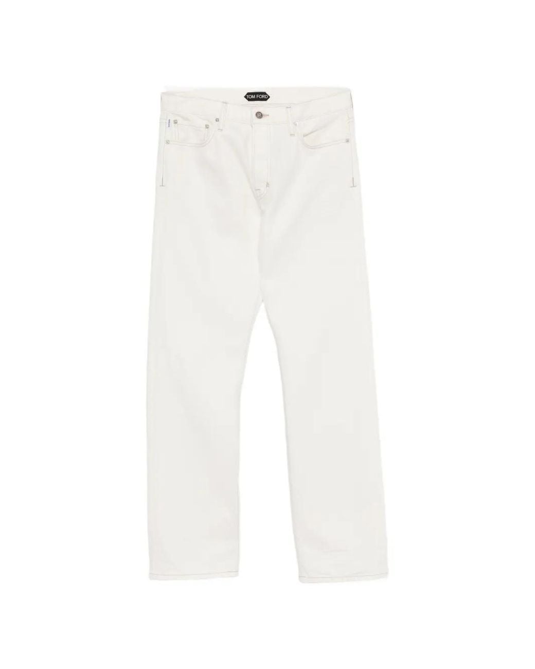 Tom Ford White Coupe Droite Cotswold Stone 50's Jeans for men