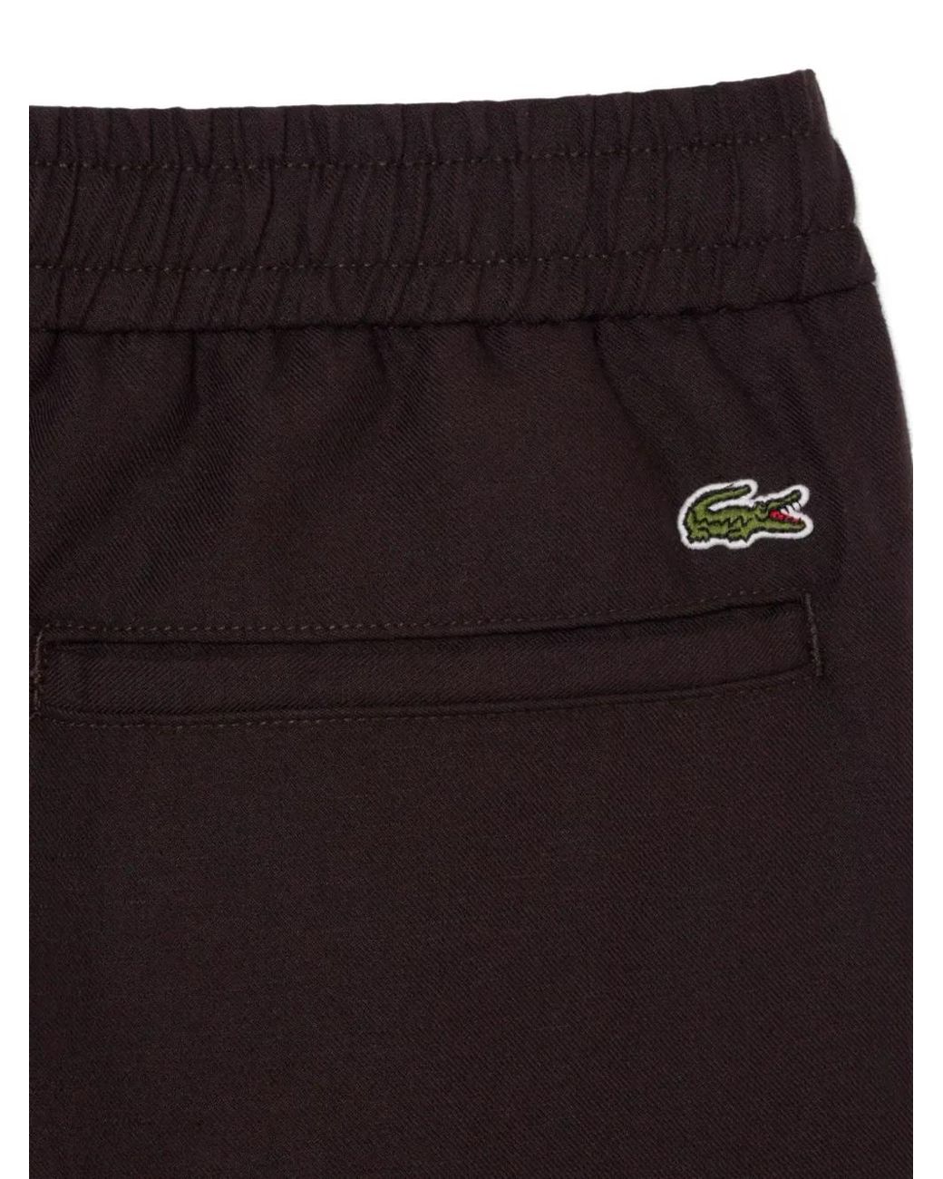 Lacoste Black Regular Fit Linen Chino Trousers for men