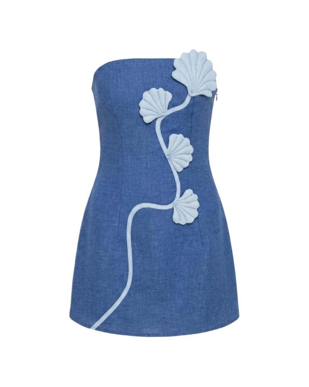 AZULU Blue Dante Shell-Appliqué Mini Dress