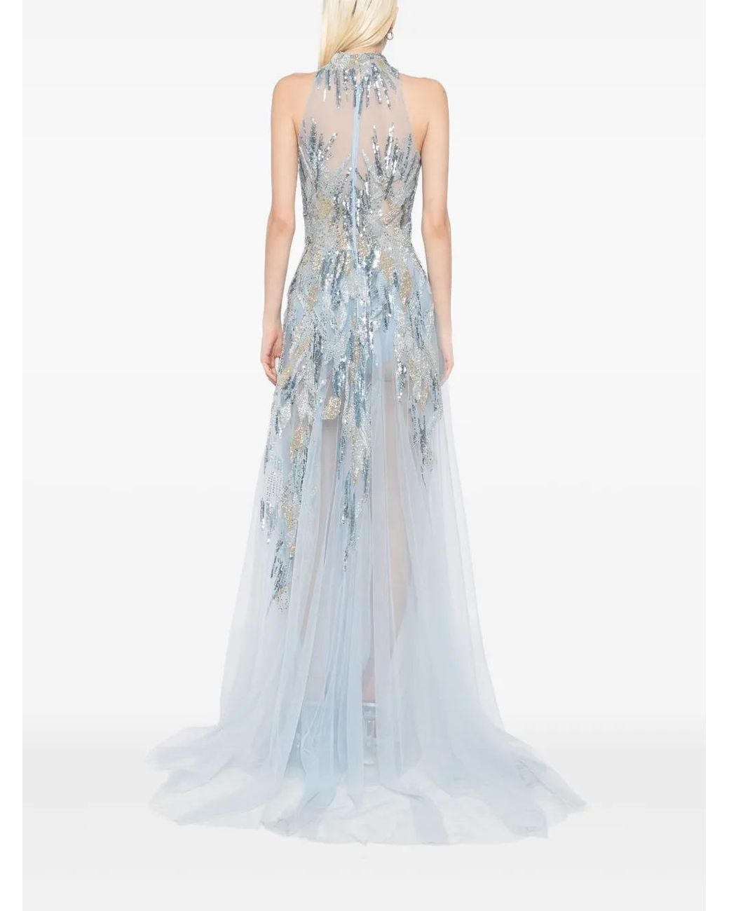 Saiid Kobeisy Blue Embroidered Dress