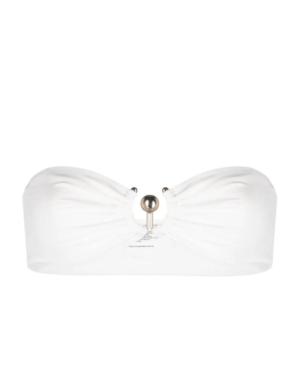 Christopher Esber White Hardware-Detailing Bandeau Bikini Top