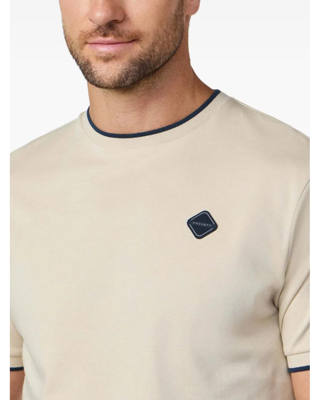 Hackett Natural Logo-Embroidered T-Shirt for men