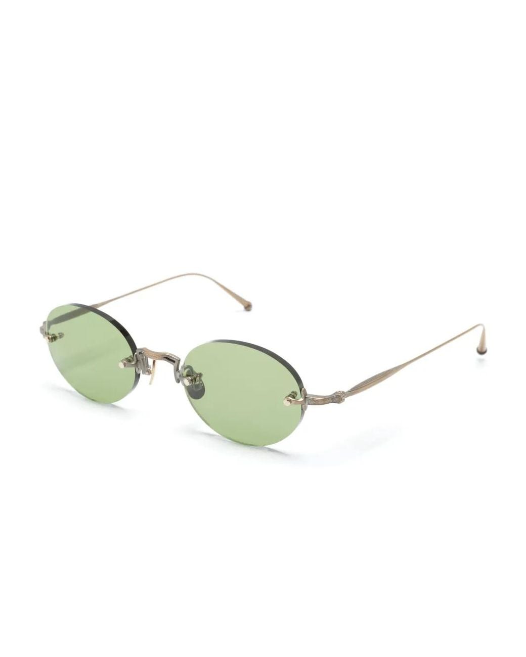Matsuda Green Rimless Oval-Frame Sunglasses