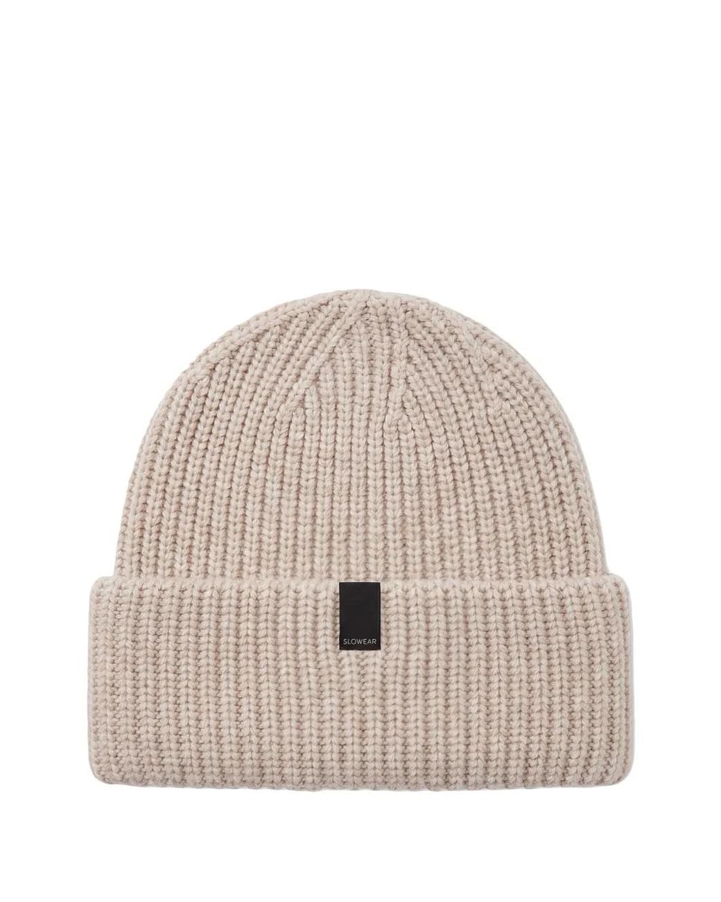 Slowear Gerippte Beanie in Natural für Herren