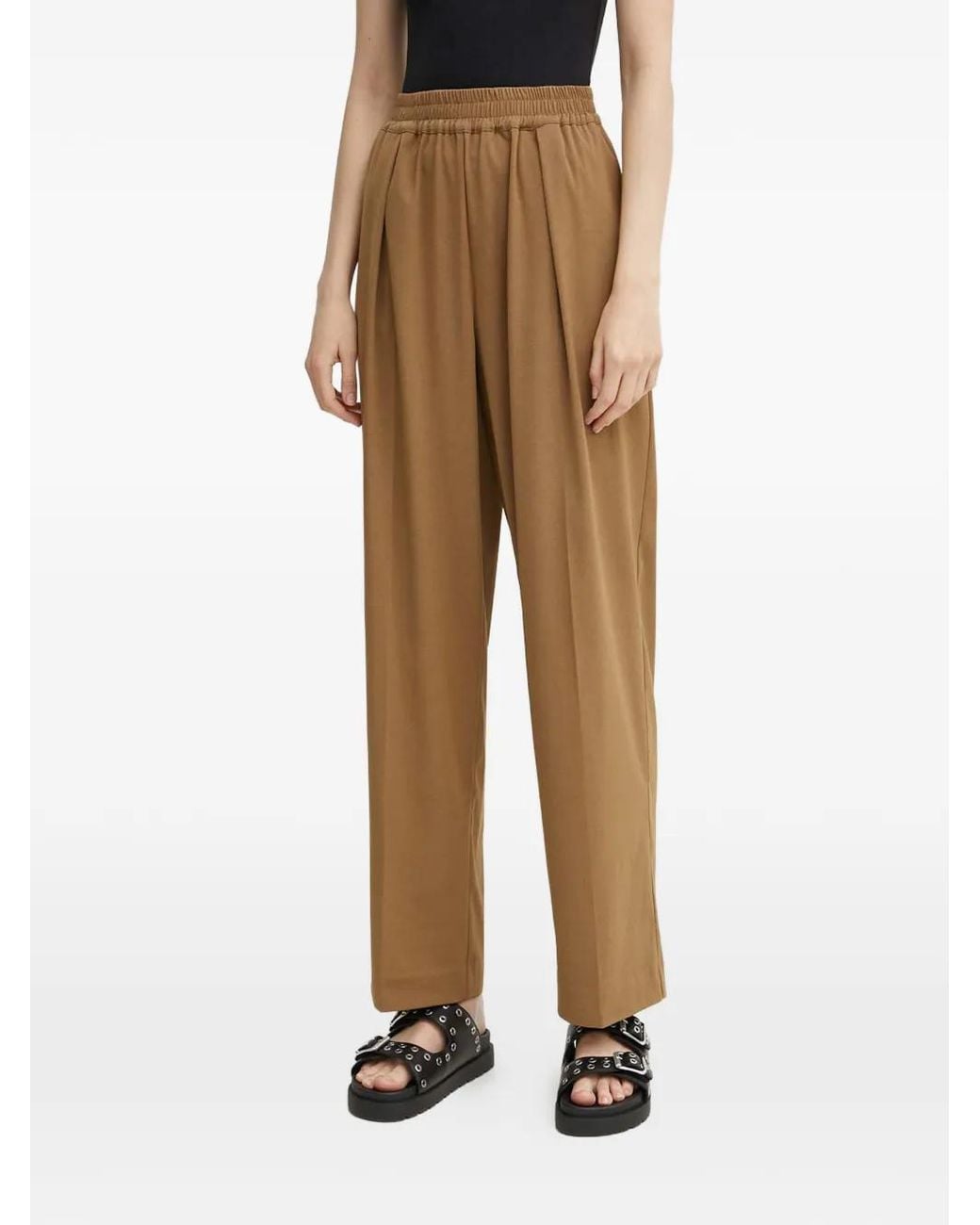 Samsøe & Samsøe Broek Met Elastische Taille in het Natural