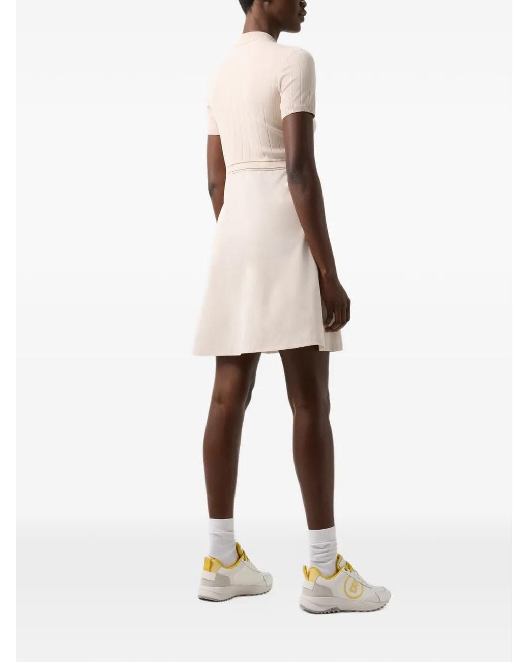 Bogner White Selin Ribbed Polo-Collar Mini Dress (Set Of Two)