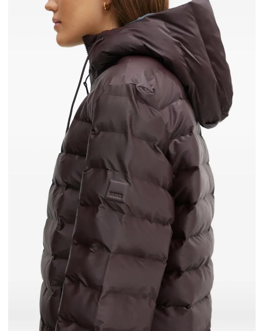 Rains Brown Doudoune Lohja W3T2 À Capuche