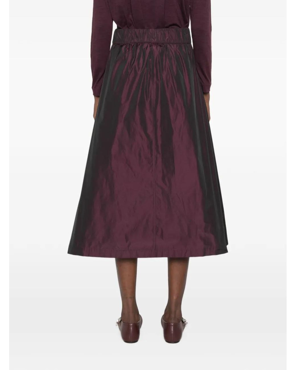 Whyci Purple Pleated Midi Skirt