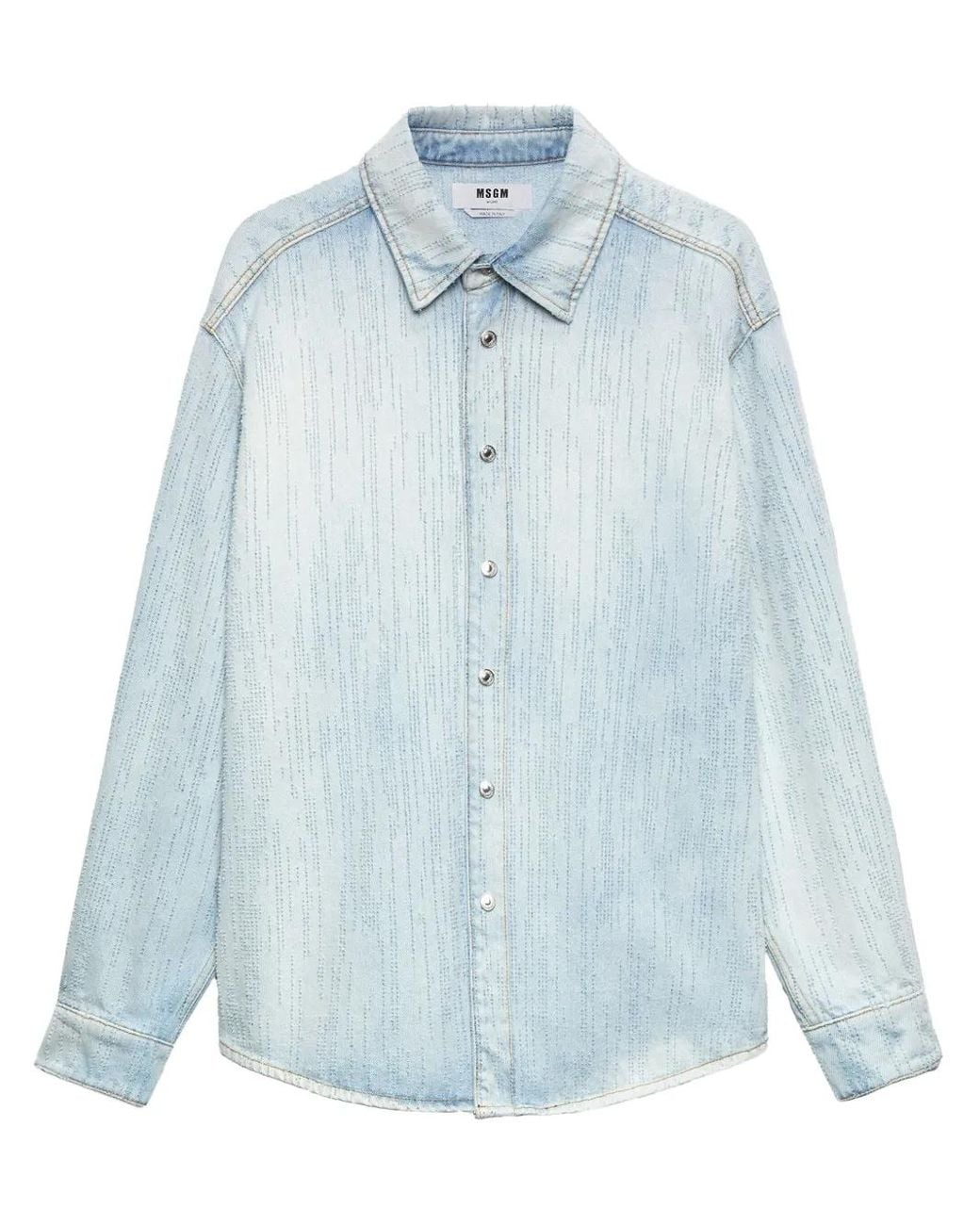 Camicia Denim di MSGM in Blue da Uomo