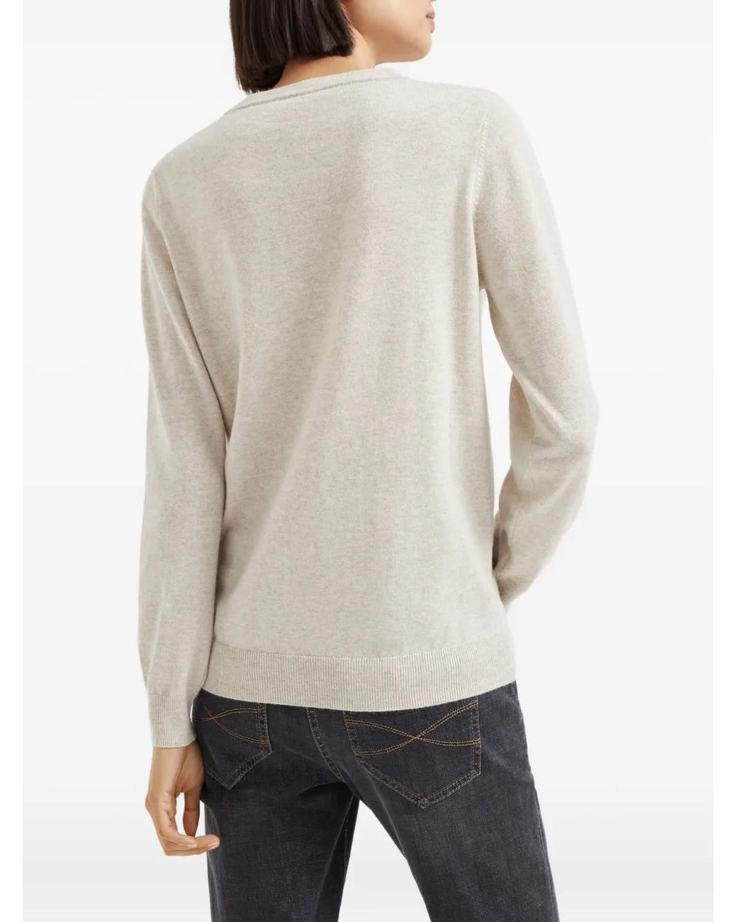 Pull Ajusté Classique Brunello Cucinelli en coloris Natural